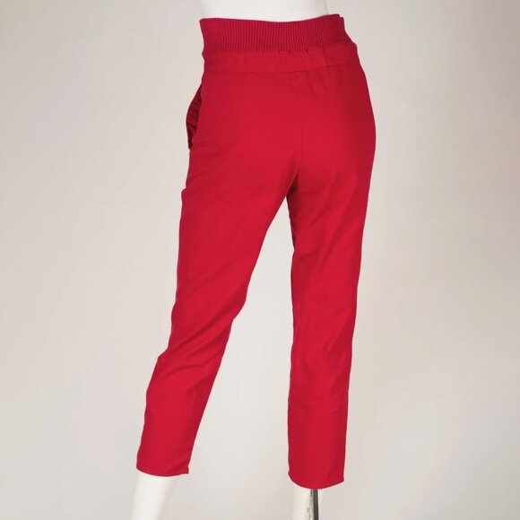 Marithe Francois Girbaud "CLOSED" 1980s Vintage Red Cotton Cropped Pants Sz S - Picture 4 of 6